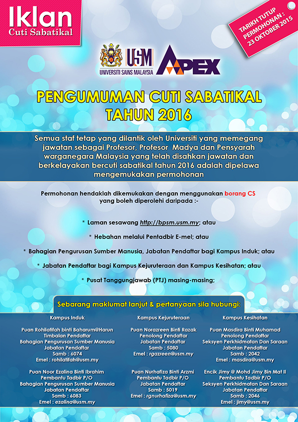 Poster Iklan Cuti Sabatikal