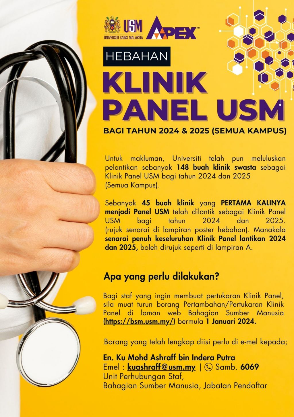 Hebahan Pendaftar Bil. 1 Tahun 2024 - Pengumuman Senarai Klinik Panel ...